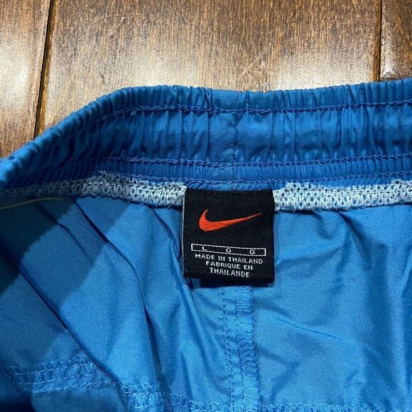 Nike Vintage Baby Blue Navy Swimming Trunks Drawstring Shorts Men's Size Large - Picture 6 of 8